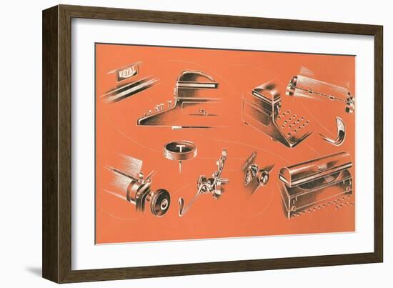 Views of Typewriter Parts-Found Image Press-Framed Giclee Print