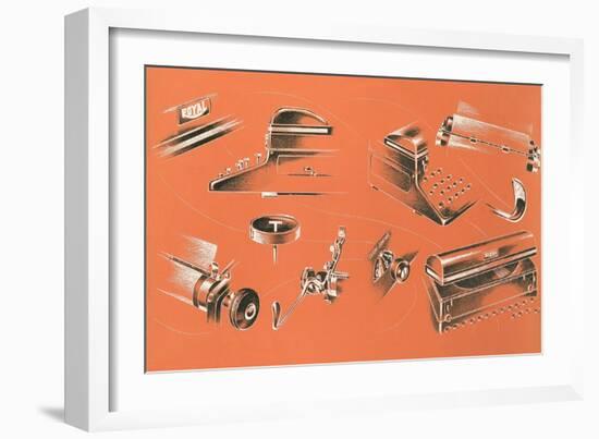 Views of Typewriter Parts-Found Image Press-Framed Giclee Print