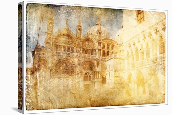 Views of Venice in Vintage Style-Timofeeva Maria-Stretched Canvas