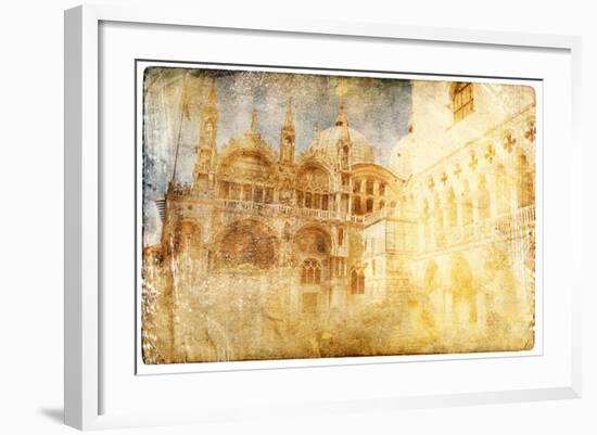 Views of Venice in Vintage Style-Timofeeva Maria-Framed Art Print