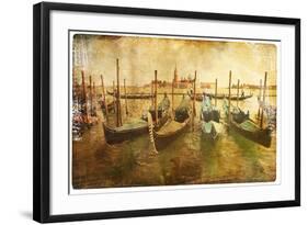 Views of Venice in Vintage Style-Timofeeva Maria-Framed Art Print