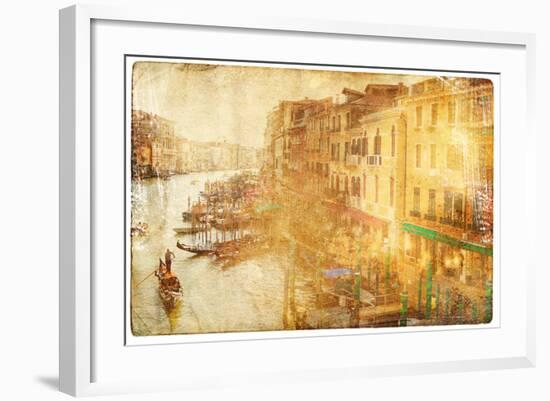 Views of Venice in Vintage Style-Timofeeva Maria-Framed Art Print