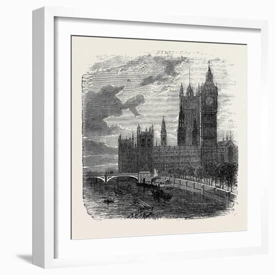 Views on the Embankment, Westminster, London, 1870, UK-null-Framed Giclee Print