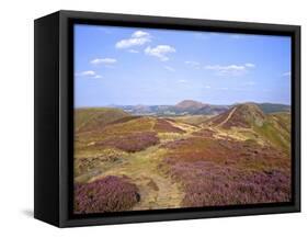 Views over Caradoc, Lawley and the Wrekin from the Long Mynd, Church Stretton Hills, Shropshire, En-Peter Barritt-Framed Stretched Canvas