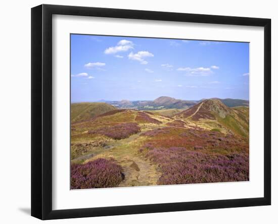 Views over Caradoc, Lawley and the Wrekin from the Long Mynd, Church Stretton Hills, Shropshire, En-Peter Barritt-Framed Premium Photographic Print