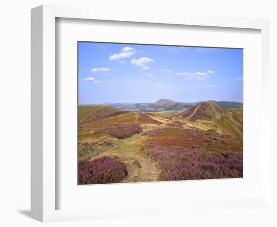 Views over Caradoc, Lawley and the Wrekin from the Long Mynd, Church Stretton Hills, Shropshire, En-Peter Barritt-Framed Photographic Print