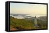 Views over the Thanlwin (Salween) River and Mawlamyine Bridge and Town, Mon, Myanmar (Burma)-Alex Robinson-Framed Stretched Canvas