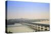 Views over the Thanlwin (Salween) River and Mawlamyine Bridge and Town, Mon, Myanmar (Burma)-Alex Robinson-Stretched Canvas