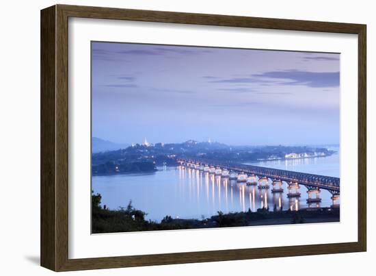 Views over the Thanlwin (Salween) River and Mawlamyine Bridge and Town, Mon, Myanmar (Burma)-Alex Robinson-Framed Photographic Print