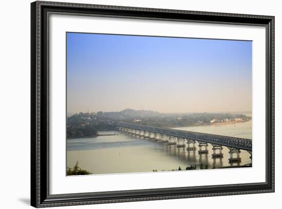 Views over the Thanlwin (Salween) River and Mawlamyine Bridge and Town, Mon, Myanmar (Burma)-Alex Robinson-Framed Photographic Print