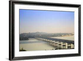 Views over the Thanlwin (Salween) River and Mawlamyine Bridge and Town, Mon, Myanmar (Burma)-Alex Robinson-Framed Photographic Print