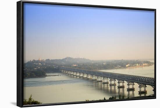 Views over the Thanlwin (Salween) River and Mawlamyine Bridge and Town, Mon, Myanmar (Burma)-Alex Robinson-Framed Photographic Print