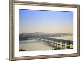 Views over the Thanlwin (Salween) River and Mawlamyine Bridge and Town, Mon, Myanmar (Burma)-Alex Robinson-Framed Photographic Print