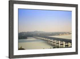 Views over the Thanlwin (Salween) River and Mawlamyine Bridge and Town, Mon, Myanmar (Burma)-Alex Robinson-Framed Photographic Print