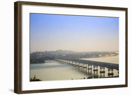 Views over the Thanlwin (Salween) River and Mawlamyine Bridge and Town, Mon, Myanmar (Burma)-Alex Robinson-Framed Photographic Print