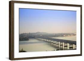 Views over the Thanlwin (Salween) River and Mawlamyine Bridge and Town, Mon, Myanmar (Burma)-Alex Robinson-Framed Photographic Print