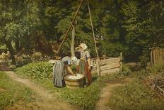 Girls at a Well-Viggo Pedersen-Framed Stretched Canvas