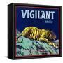 Vigilant Orange Label - Upland, CA-Lantern Press-Framed Stretched Canvas