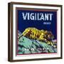 Vigilant Orange Label - Upland, CA-Lantern Press-Framed Art Print