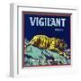 Vigilant Orange Label - Upland, CA-Lantern Press-Framed Art Print