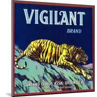 Vigilant Orange Label - Upland, CA-Lantern Press-Mounted Art Print