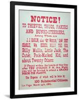 Vigilante Notice of 1882-American School-Framed Giclee Print