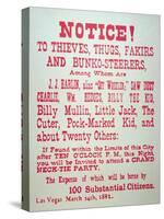 Vigilante Notice of 1882-American School-Stretched Canvas