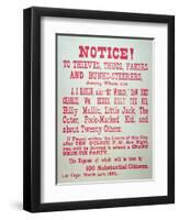 Vigilante Notice of 1882-American School-Framed Premium Giclee Print