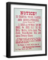 Vigilante Notice of 1882-American School-Framed Giclee Print