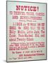 Vigilante Notice of 1882-American School-Mounted Giclee Print