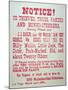 Vigilante Notice of 1882-American School-Mounted Giclee Print