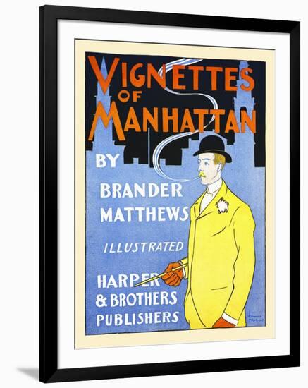 Vignettes of Manhattan by Brander Matthews-Edward Penfield-Framed Art Print