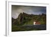 Vik Church and Lupine Flowers, South Region, Iceland, Polar Regions-Andrew Sproule-Framed Photographic Print