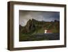 Vik Church and Lupine Flowers, South Region, Iceland, Polar Regions-Andrew Sproule-Framed Photographic Print