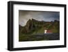 Vik Church and Lupine Flowers, South Region, Iceland, Polar Regions-Andrew Sproule-Framed Photographic Print