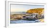 Vik i Myrdal, Southern Iceland, Iceland. Panoramic high angle view over Vik's church, the village, -Marco Bottigelli-Framed Photographic Print