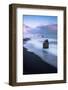 Vik, Southern Iceland, Europe.  The black beach of Reynisfjara on a winter sunset.-Marco Bottigelli-Framed Photographic Print