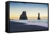 Vik, Southern Iceland. Reynisfjara Beach and Rock Formations.-Marco Bottigelli-Framed Stretched Canvas