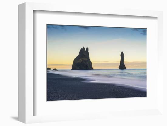 Vik, Southern Iceland. Reynisfjara Beach and Rock Formations.-Marco Bottigelli-Framed Photographic Print