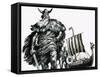 Viking and Longship-null-Framed Stretched Canvas