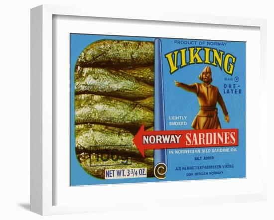 Viking Brank One-Layer Norway Sardines-null-Framed Art Print