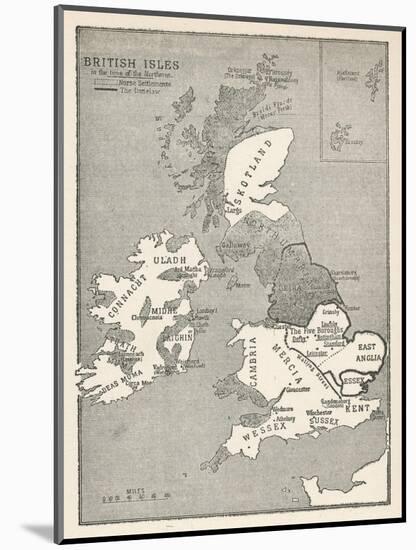 Viking Britain Map-null-Mounted Photographic Print