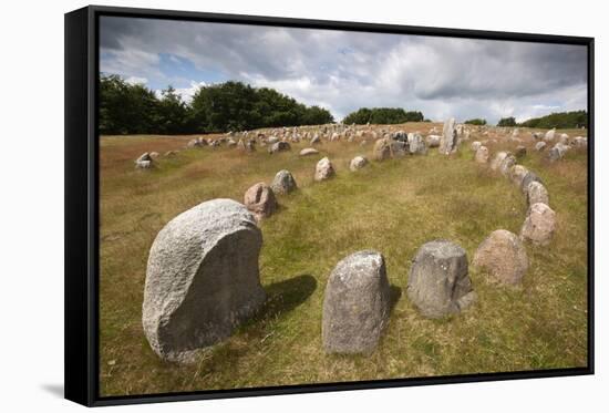 Viking Burial Ground with Stones Placed in Oval Outline of a Viking Ship-Stuart Black-Framed Stretched Canvas