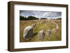Viking Burial Ground with Stones Placed in Oval Outline of a Viking Ship-Stuart Black-Framed Photographic Print
