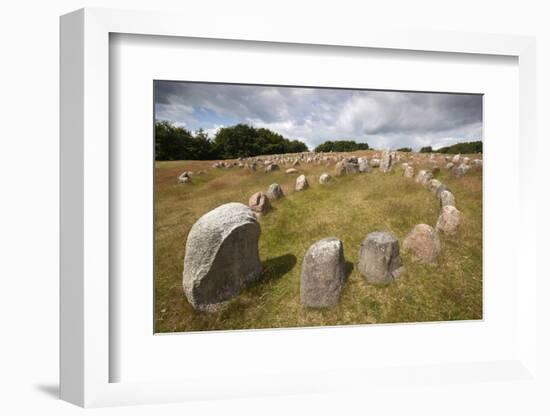 Viking Burial Ground with Stones Placed in Oval Outline of a Viking Ship-Stuart Black-Framed Photographic Print