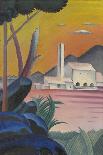 Landscape with Factory by Lake, II,-Viking Eggeling-Framed Stretched Canvas