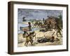 Viking Expedition Leader Thorwald Fatally Wounded by Natives on the Coast of Canada, 1002 AD-null-Framed Giclee Print