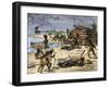 Viking Expedition Leader Thorwald Fatally Wounded by Natives on the Coast of Canada, 1002 AD-null-Framed Giclee Print