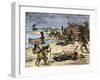 Viking Expedition Leader Thorwald Fatally Wounded by Natives on the Coast of Canada, 1002 AD-null-Framed Giclee Print