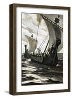 Viking Longboats-null-Framed Giclee Print